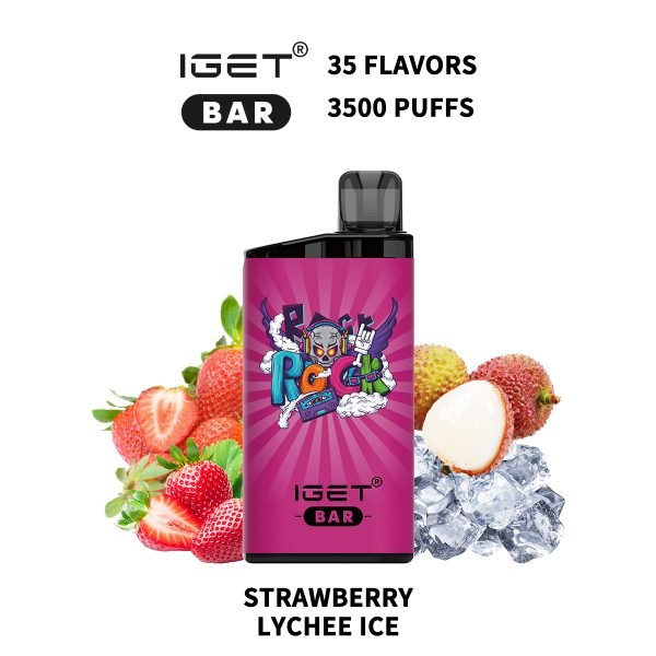 IGET BAR 3500Puffs STRAWBERRY LYCHEE ICE (5PCS)