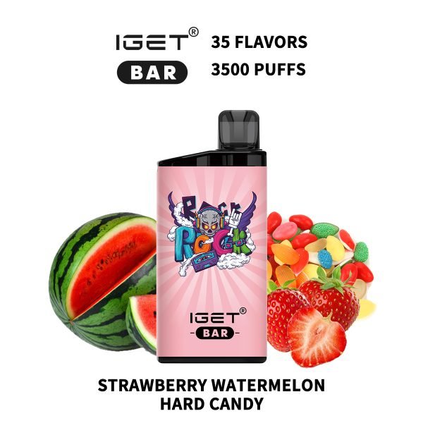 IGET BAR 3500Puffs STRAWBERRY WATERMELON HARD CANDY (5PCS)