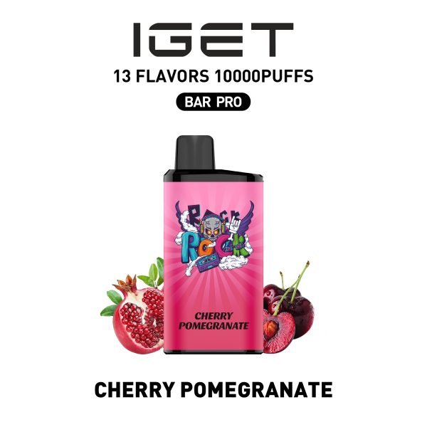 IGET BAR PRO 10000Puffs CHERRY POMEGRANATE (5PCS)