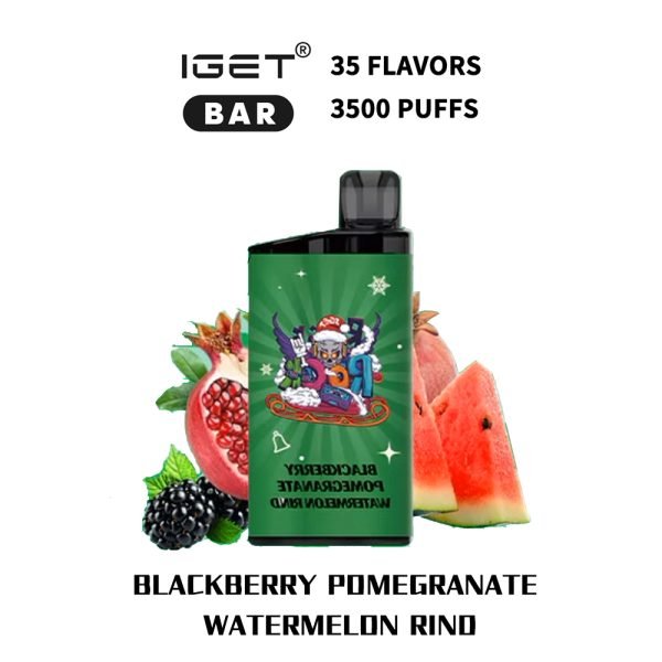 IGET BAR 3500Puffs BLACKBERRY POMEGRANATE WATERMELON RIND (10PCS)