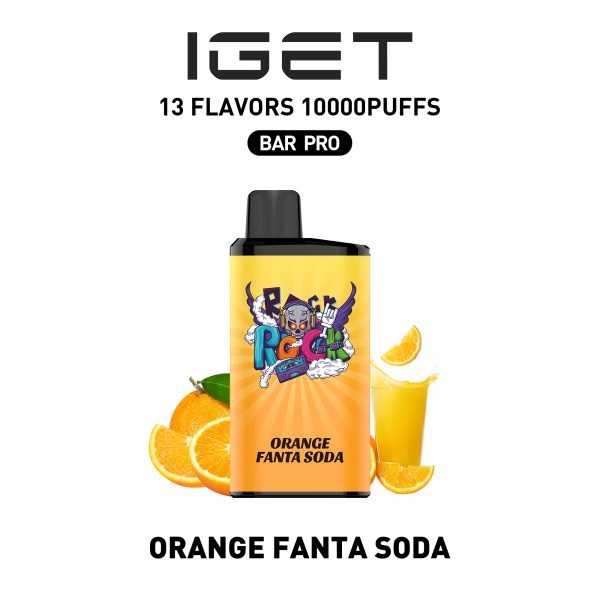 IGET BAR PRO 10000Puffs ORANGE FANTA SODA  (10PCS)
